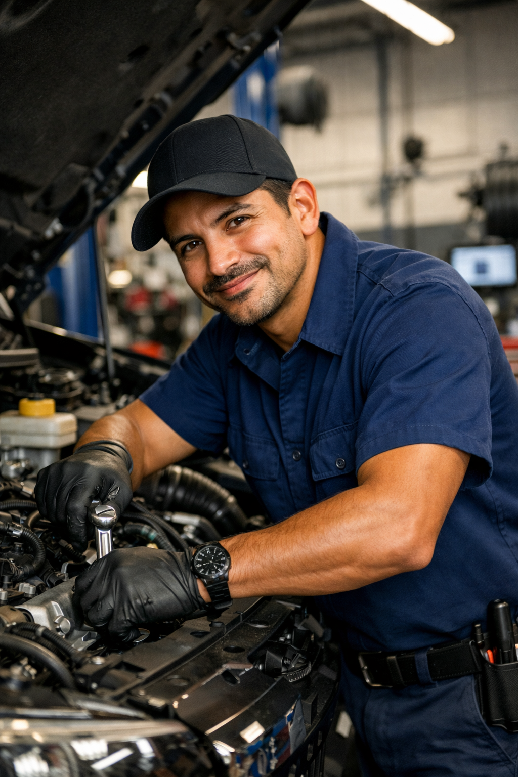 Mecánico profesional trabajando